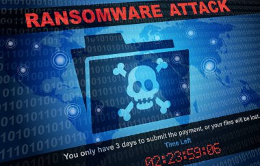Ransomware saldırı Malware Hacker dünya arka plan etrafında