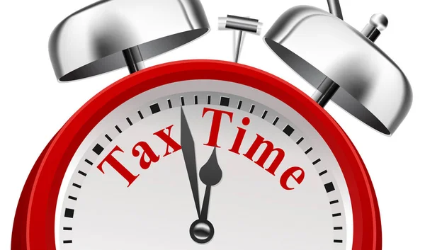 白い背景の上税時間締切発表コンセプト — ストック写真