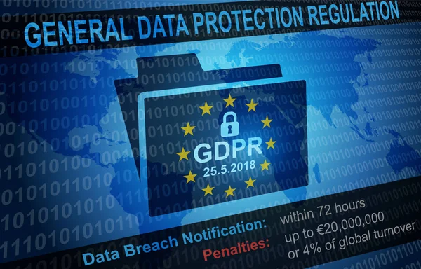 Gdpr Všeobecných Údajů Ochrany Nařízení Oznámení Pozadí — Stock fotografie