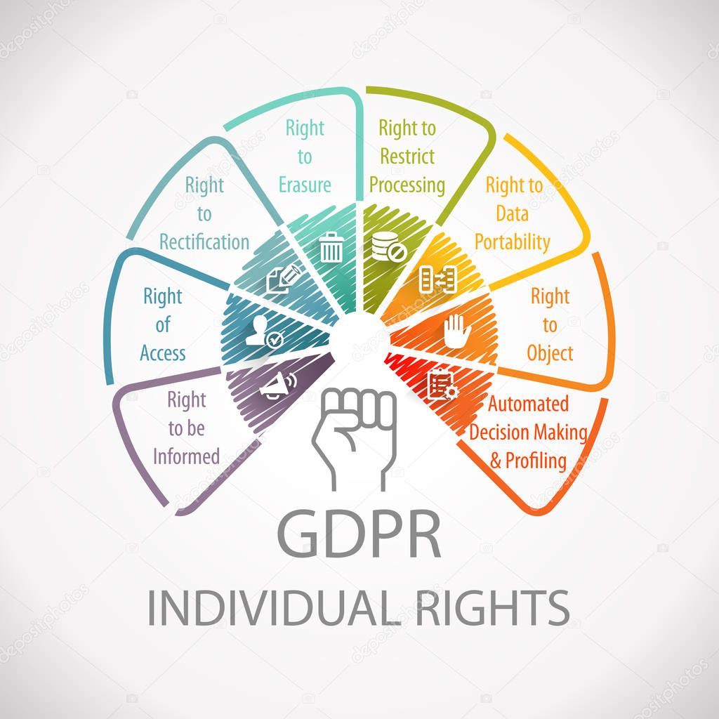 GDPR General Data Protection Regulation Individual Rights Wheel Infographic