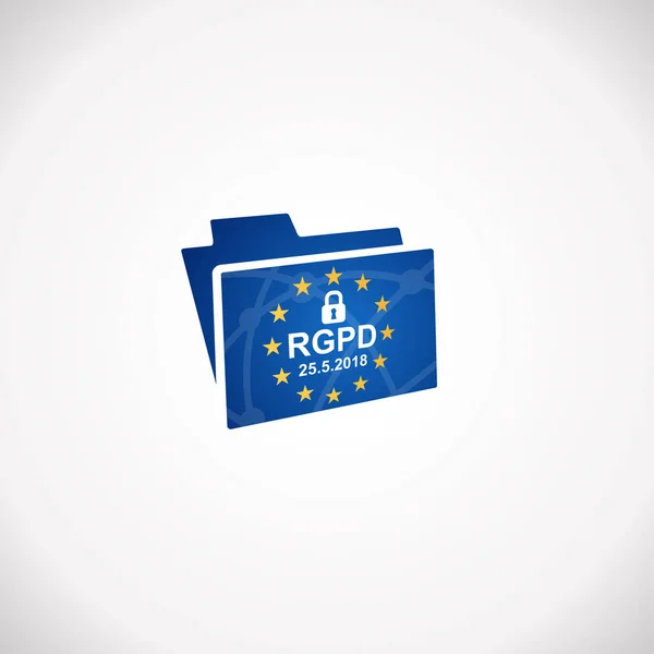 Rgpd Regulación General Protección Datos Icono Notificación — Vector de stock