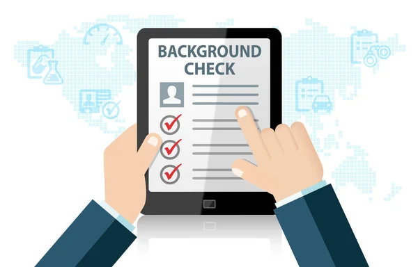 Background Check Recruitment Hiring Tablet — 스톡 사진
