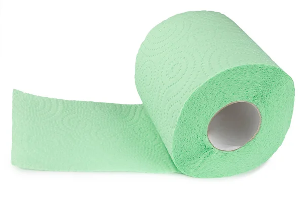 Green Toilet Paper Isolated White Background Stock Image