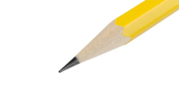 Sharp Yellow Pencil Turned Left Isolated White Background — Stock Photo, Image