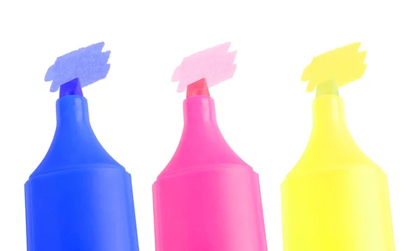 Marcadores Multicolores Para Dibujar Aislados Sobre Fondo Blanco Cmyk — Foto de Stock