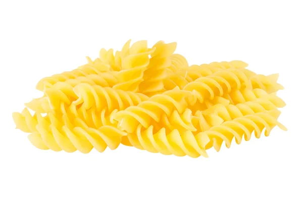 Heap Van Spiraal Pasta Geïsoleerd Witte Achtergrond — Stockfoto
