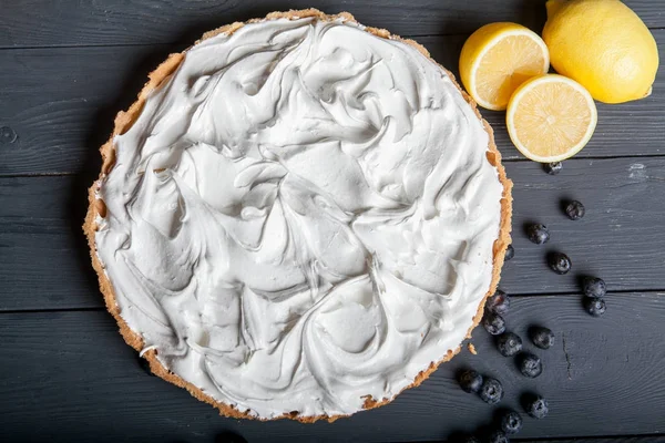 Pastel Limón Con Limón Arándanos — Foto de Stock