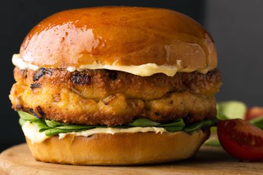 Hamburger etli yakın çekim