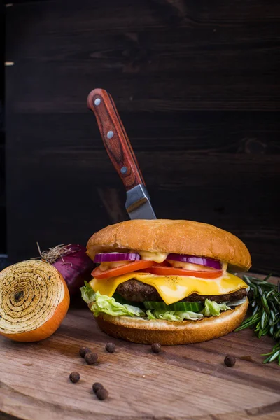 Imagem Hambúrguer Com Carne — Fotografia de Stock