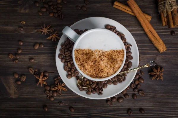 Coffee Cup Table Flat Lay Image — Stock Photo, Image