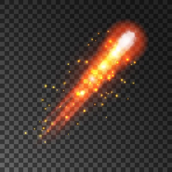 Kırmızı parlak kuyruklu yıldız yangın ışık kıvılcım — Stok Vektör