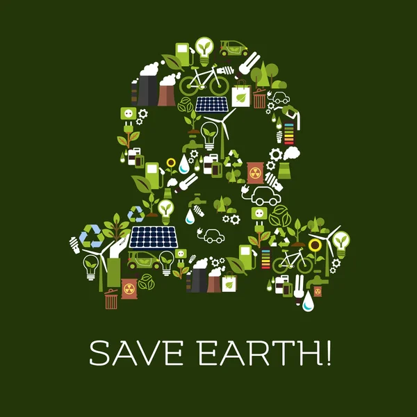 Salva la Terra. Eco ambiente banner — Vettoriale Stock