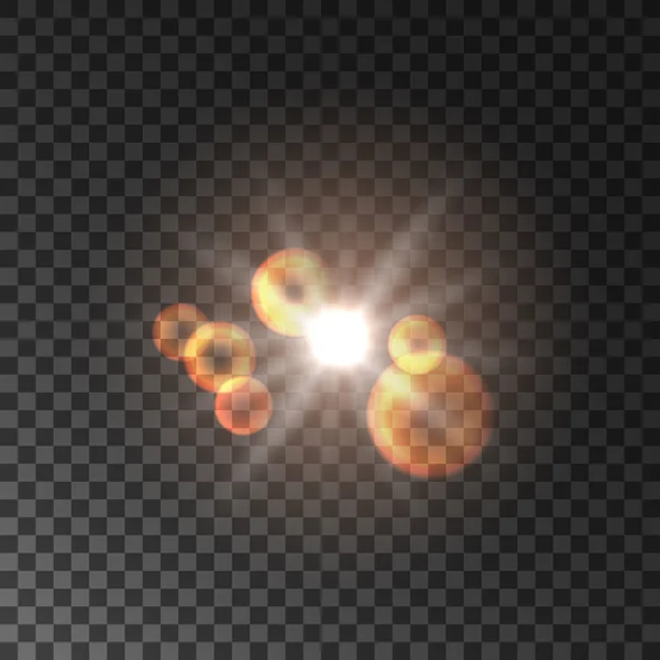 レンズフレア効果のゴールデン スポット ライト — ストックベクタ
