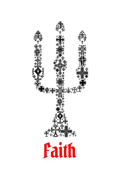 Het pictogram van het geloof. Religieuze chuch kaars symbool — Stockvector