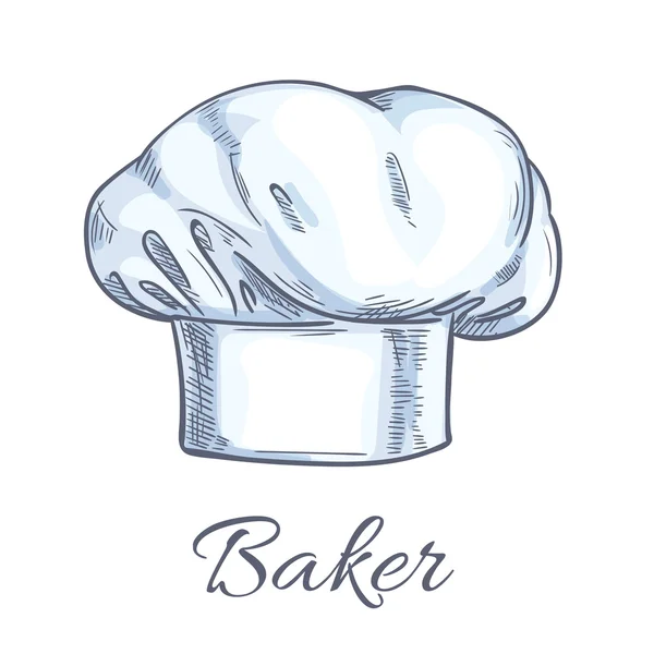 Λευκό baker Τόκα ή σεφ hat σκίτσο — Διανυσματικό Αρχείο