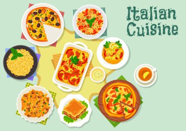 İtalyan mutfağı pizza ve makarna yemekleri simgesi