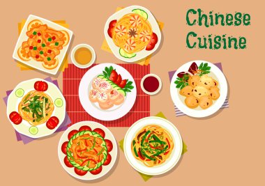 Restoran menü tasarımı için Çin Mutfağı simgesi