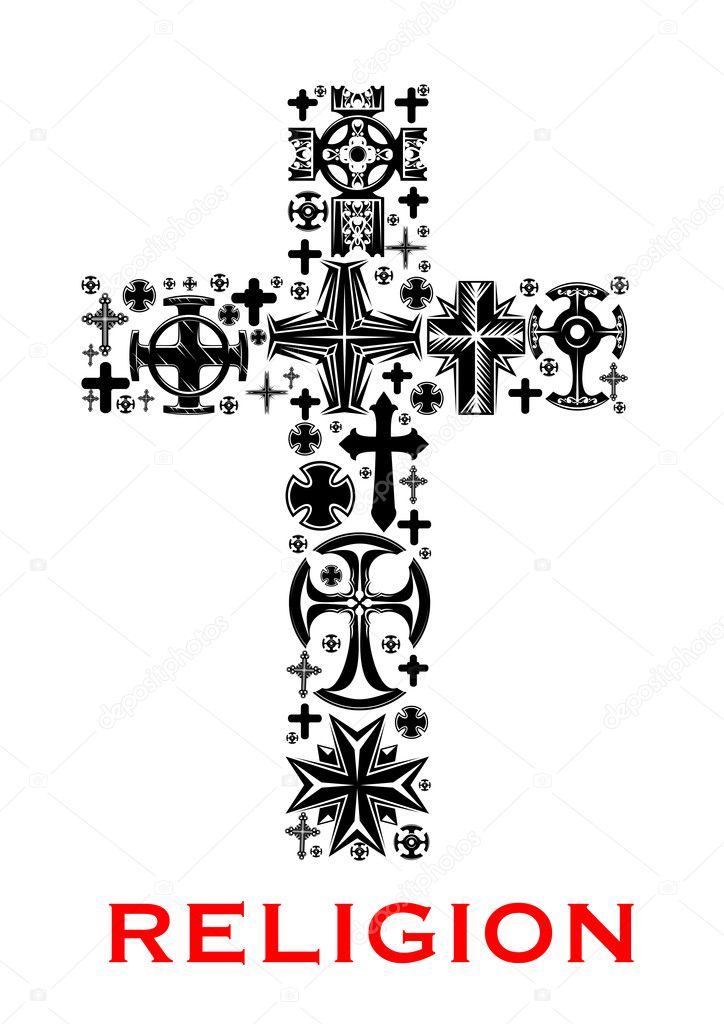Cross with christian and celt religious symbols