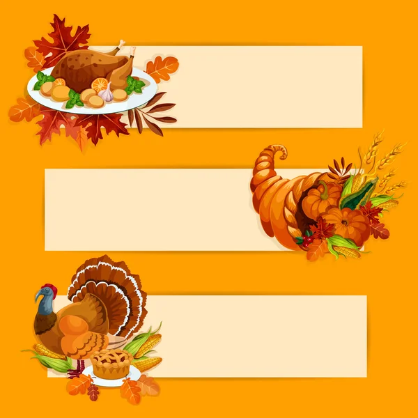 Thanksgiving Day banners med kopia utrymme för text — Stock vektor