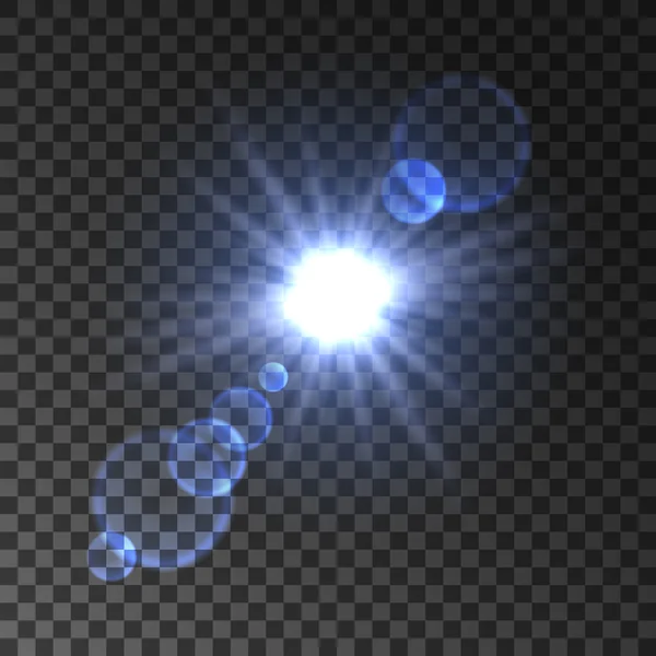 Синий прожектор с эффектом блика объектива — стоковый вектор