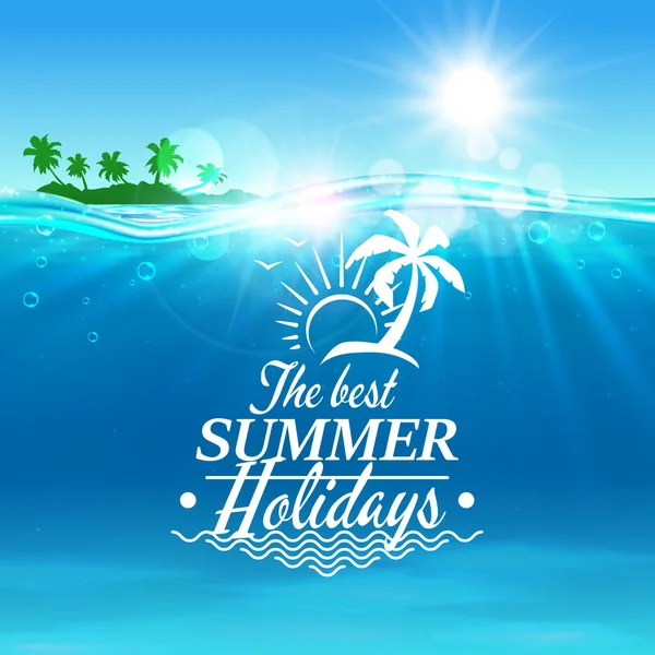 Καλοκαιρινές διακοπές ταξίδια φόντο αφίσα — Διανυσματικό Αρχείο