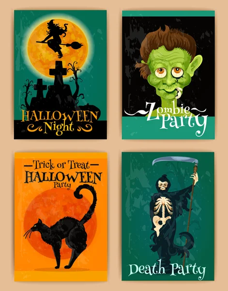 Stylized retro posters for Halloween party