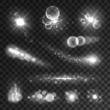 White sparkling realistic glitter lights