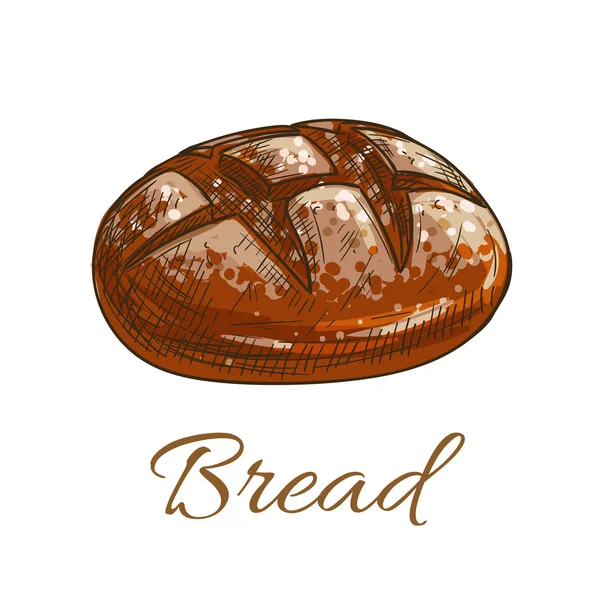 Pan de pan icono de boceto para panadería — Vector de stock