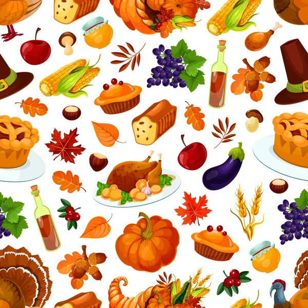 Thanksgiving Day traditionella firande mönster — Stock vektor