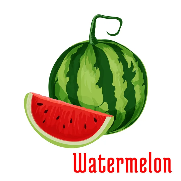 Wassermelone Fruchtvektorsymbol — Stockvektor