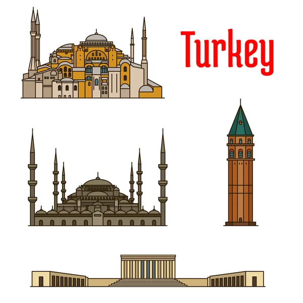 Історичні архітектурні споруди Туреччини — стоковий вектор