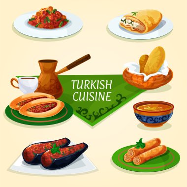 Tatlı ile Türk mutfağı akşam yemeği, kahve ikonu