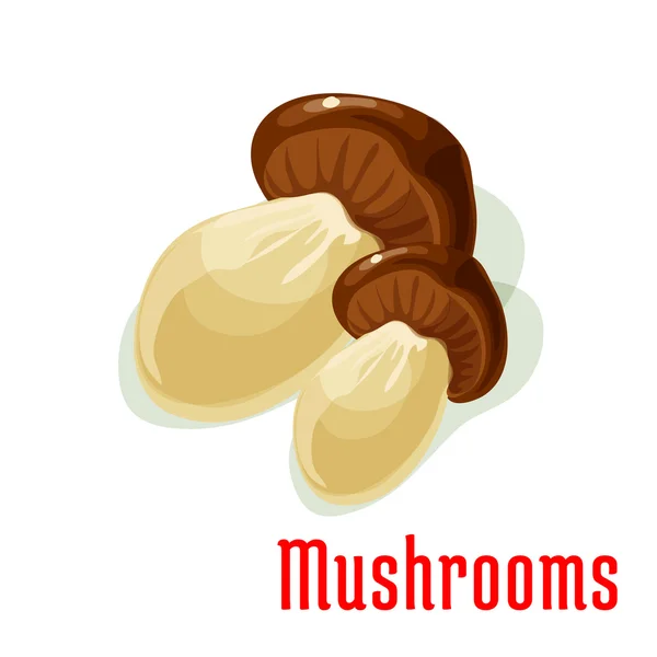 Bolet ou porcini comestible icône de dessin animé champignon — Image vectorielle