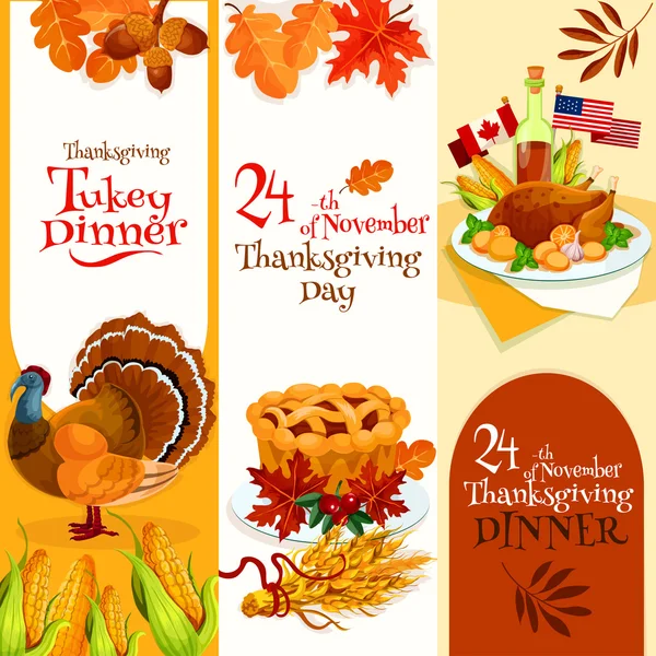 Προσκλήσεις για δείπνο την ημέρα των Ευχαριστιών — Διανυσματικό Αρχείο