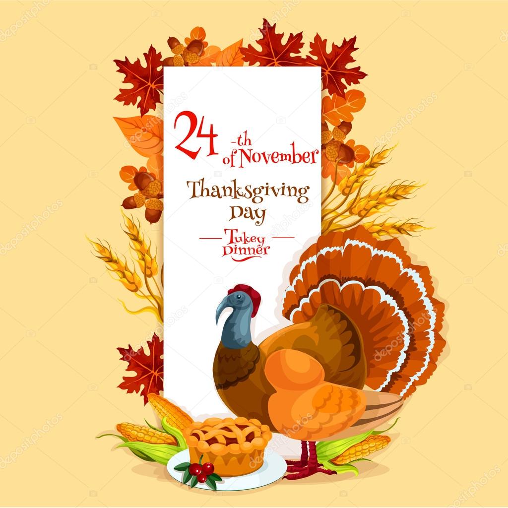 Thanksgiving Day invitation card template