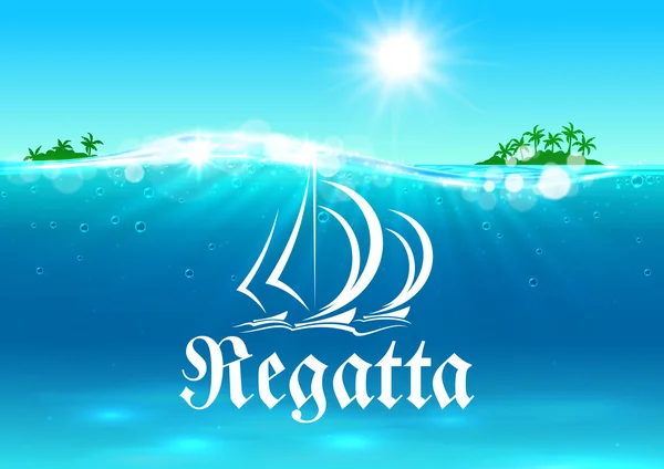 Symbol plachetní sporty a Regatta — Stockový vektor