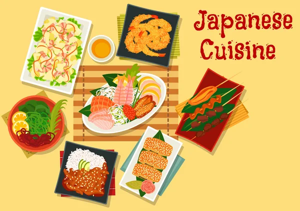 Japanska köket lunch ikon för meny design — Stock vektor
