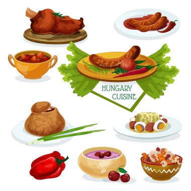 Restoran menü tasarımı için Macar mutfağı simgesi