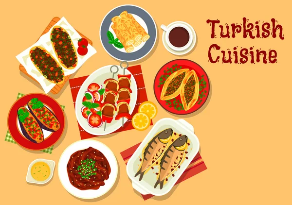 Turkish cuisine icon for restaurant design — Stock Vector