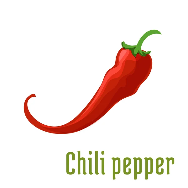 Chili rojo picante o pimienta de cayena icono — Vector de stock
