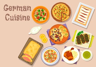 Alman mutfağı yemek simge menü tasarımı için