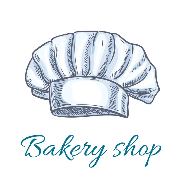 Chef hat, cap or toque sketch for bakery design — ストックベクタ