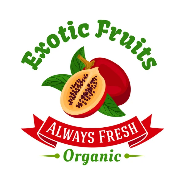 Tropical fruit symbol with exotic tamarillo — Διανυσματικό Αρχείο