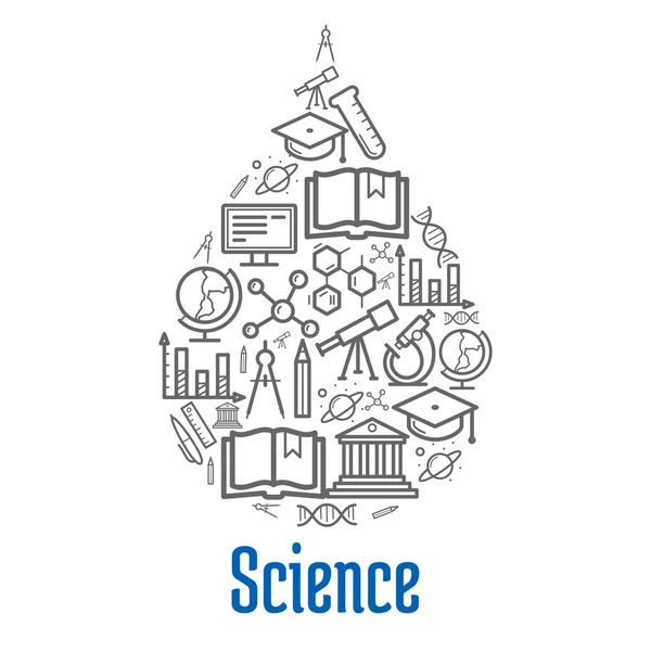 科学中水液滴形状图标 — 图库矢量图片