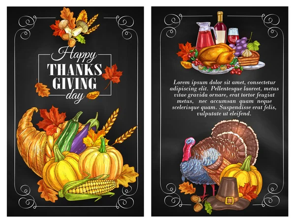 Thanksgiving Day greeting holiday banners — ストックベクタ