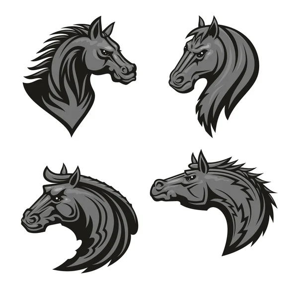 Tête de cheval emblème héraldique — Image vectorielle