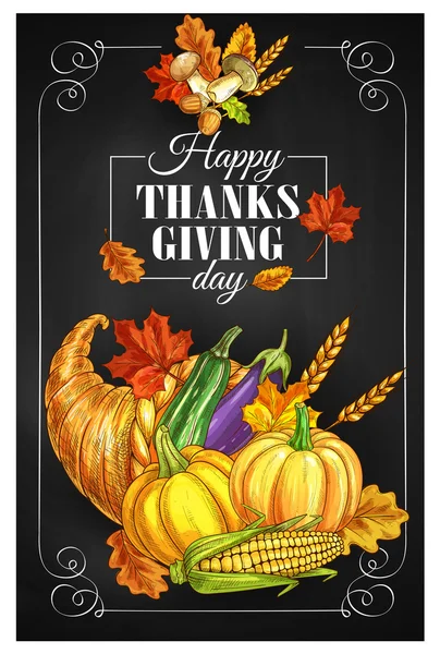 Thanksgiving Day holiday greeting poster — Stock vektor