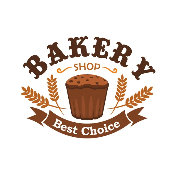 Fresh baked rye bread icon for bakery shop emblem — Stock Vector