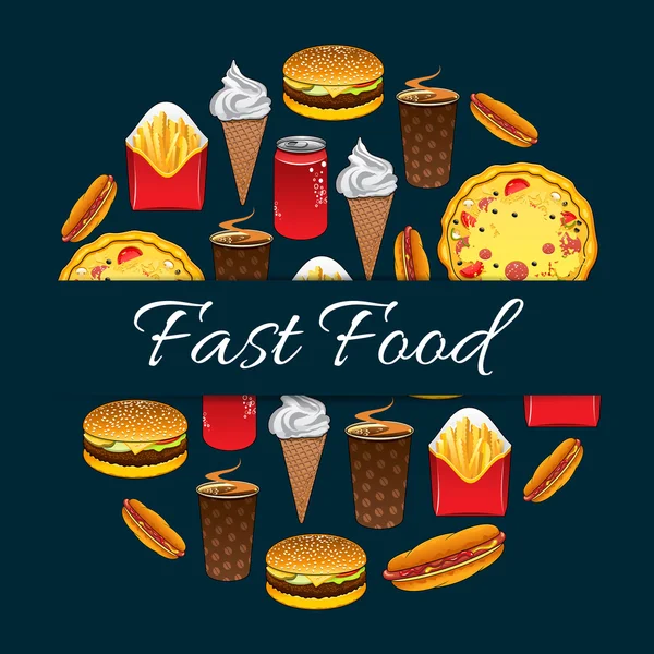 Fast food mednu decorazione di design — Vettoriale Stock