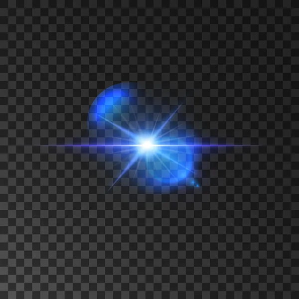 Flickering flash de lumière bleue de l'étoile brillante — Image vectorielle